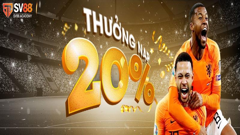 Thưởng Nạp 20% Lần Nạp Thứ 2 Tại SV88: Cơ Hội Tăng Vốn Cược 7 Thưởng nạp 20% lần nạp thứ 2 SV88
